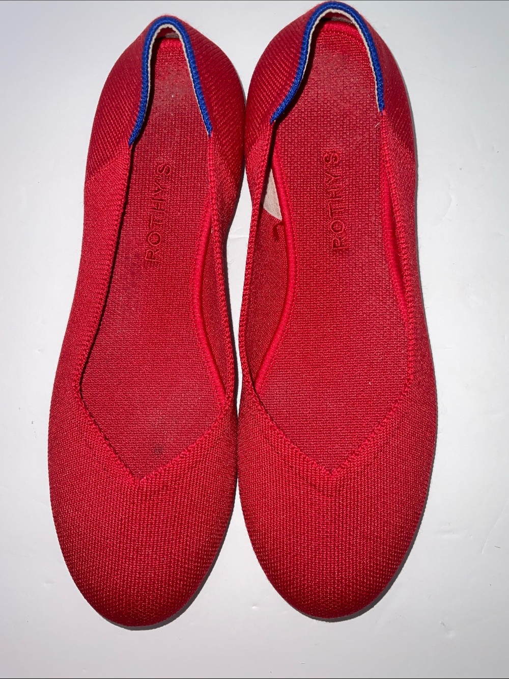 Rothy's almond toe red Loafers in excellent condition size 10